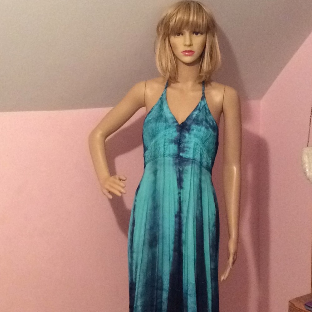 Tie dye halter dress/cover up